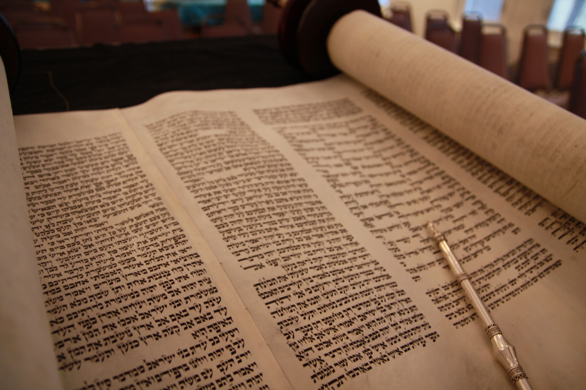 Torah scroll with yad