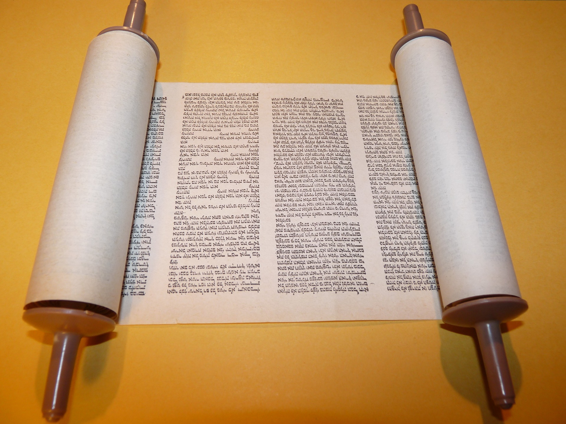 Torah Scroll partly unrolled.